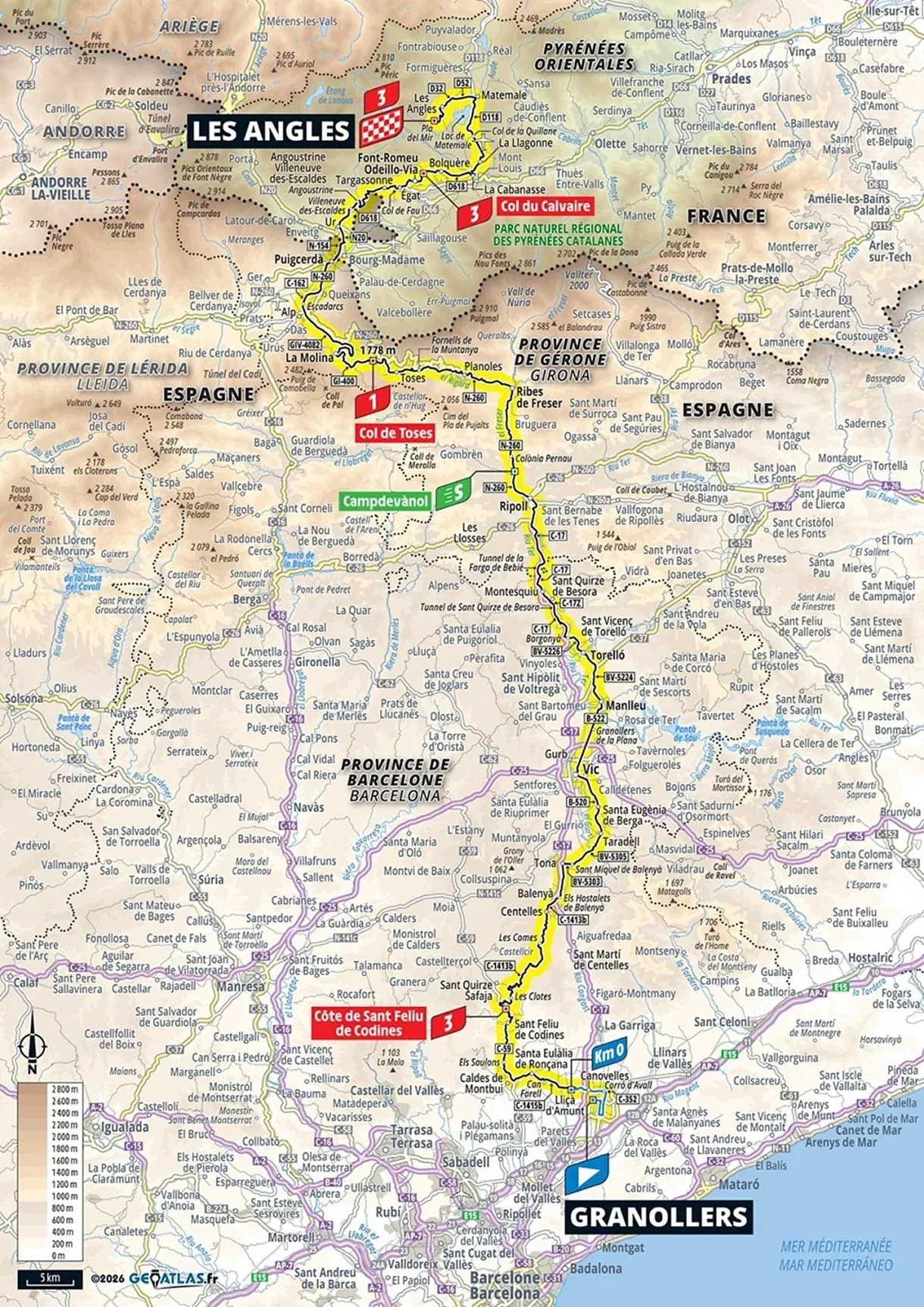 Mapa etapa 3 Tour de Francia 2026.
